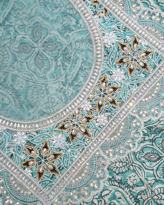 Teal Floral Motif